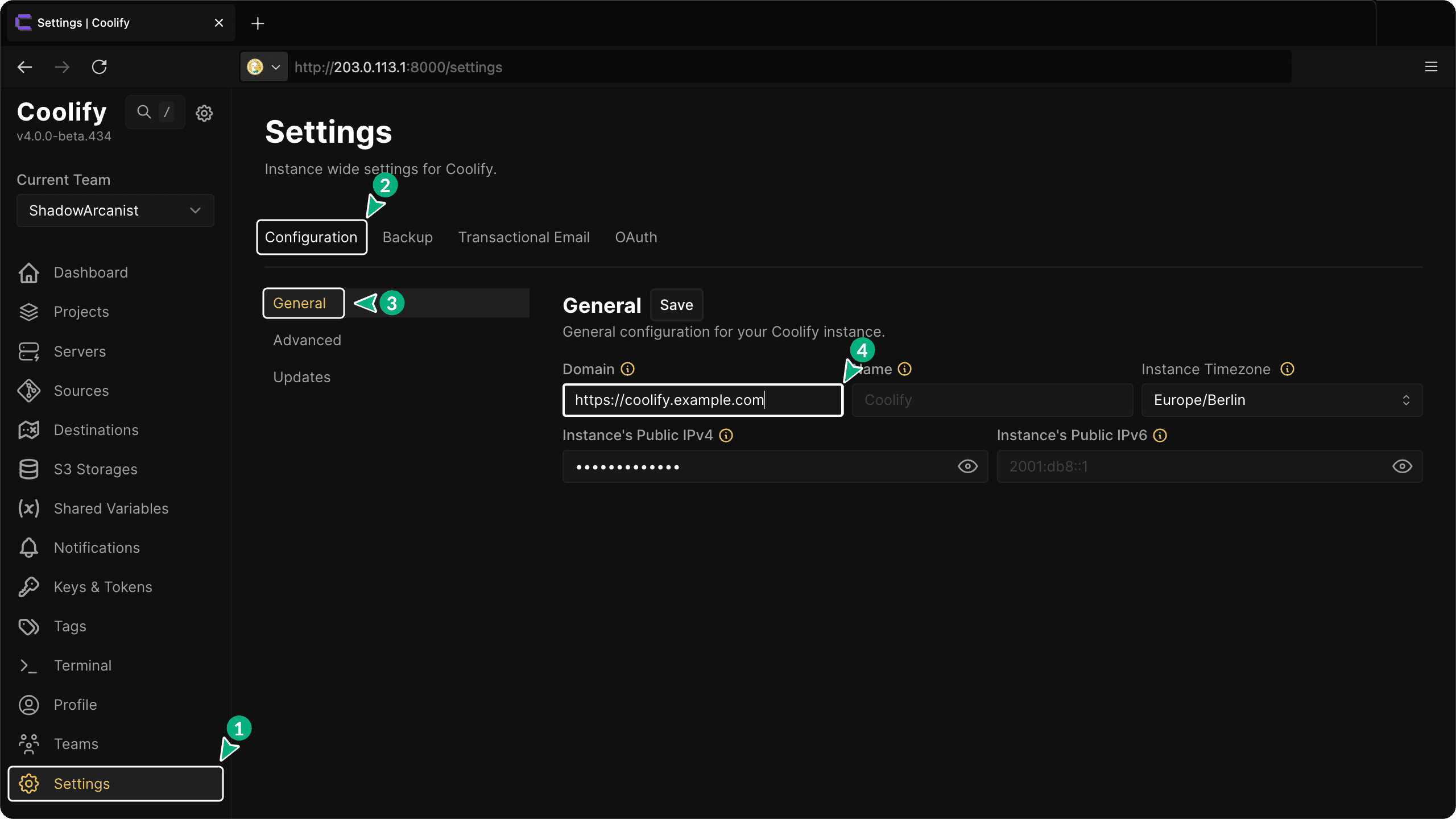 DNS records setup for Coolify